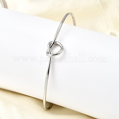 Heart 304 Stainless Steel Open Cuff Bangles&nbsp;LS-BJEW-M113-01P