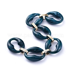 Handmade Imitation Gemstone Style Acrylic Oval Link Chains&nbsp;AJEW-JB00625-02