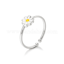 Daisy 925 Sterling Silver Enamel Cuff Rings for Women&nbsp;FS-WG63BEB-01