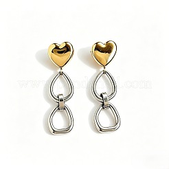 304 Stainless Steel Stud Dangle Earrings&nbsp;WG6A658-01