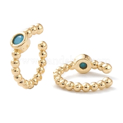 Brass Micro Pave Cubic Zirconia Cuff Earrings&nbsp;EJEW-H109-01A-G
