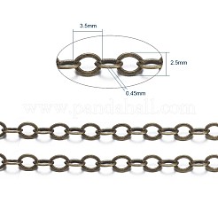 Brass Flat Oval Cable Chains&nbsp;X-CHC029Y-AB