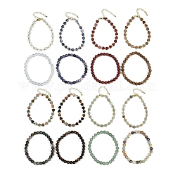 Natural & Synthetic Mixed GemstoneBeaded Bracelets Set for Women&nbsp;BJEW-G752-02G