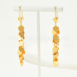 Elegant Heart Tassel Brass Hoop Earrings&nbsp;DN7586