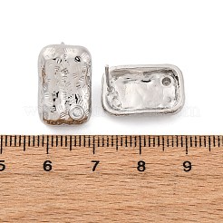 Rectangle Brass Micro Pave Cubic Zirconia Stud Earrings&nbsp;EJEW-R025-21P