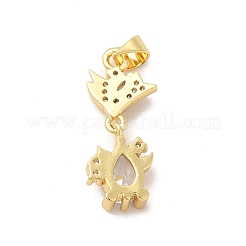 Rack Plating Brass Micro Pave Cubic Zirconia Pendants&nbsp;KK-B068-21G-03