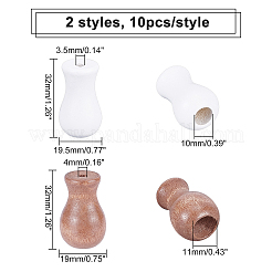 20 Pcs 2 Styles Wooden Hanging Ball Blind Small Beads&nbsp;WOOD-CA0001-16
