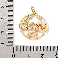 Brass Micro Pave Green Cubic Zirconia Pendants&nbsp;CU-CBA6344-06G