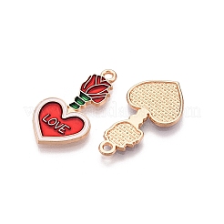 Valentine's Day Theme Alloy Enamel Pendants&nbsp;ENAM-T020-50F-01