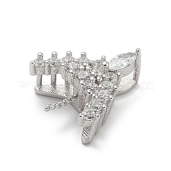 925 Sterling Silver Pave Clear Cubic Zirconia Crown Pendant Bails&nbsp;STER-P068-04P