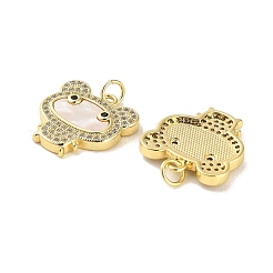 Brass Micro Pave Clear Cubic Zirconia Pendants&nbsp;KK-K365-22G