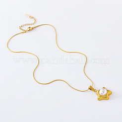 3Pcs Stainless Steel Pave Imitation Pearl Star Pendant Necklaces for Women&nbsp;DN6793
