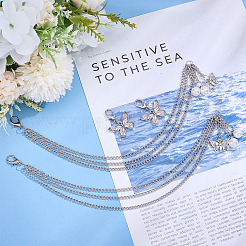 2Pcs Butterfly Alloy Shoe Charms&nbsp;AJEW-ME0003-05