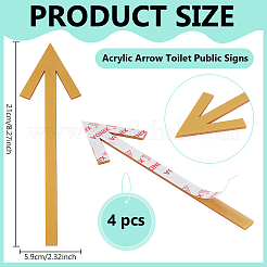 4Pcs Acrylic Arrow Toilet Public Signs&nbsp;AJEW-BC0010-42B