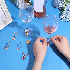 6Pcs Glass Wine Glass Charms&nbsp;AJEW-SC00081