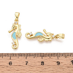 Brass Micro Pave Cubic Zirconia Pendants&nbsp;KK-C093-20G-01