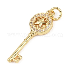 Brass Micro Pave Clear Cubic Zirconia Pendants&nbsp;KK-L231-12G-01