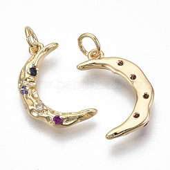 Brass Micro Pave Colorful Cubic Zirconia Pendants&nbsp;KK-S356-027G-NF
