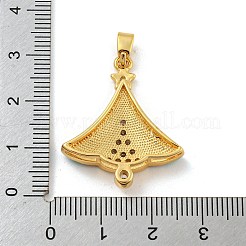 Christmas Brass Micro Pave Cubic Zirconia Pendants&nbsp;KK-H468-03A-02G