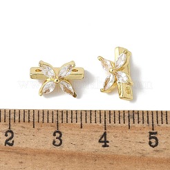 Brass Micro Pave Cubic Zirconia Multi-Strand Links&nbsp;KK-F893-08G