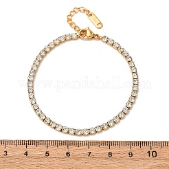 304 Stainless Steel Rhinestone Cup Chain Bracelets for Women&nbsp;BJEW-G753-01G-01