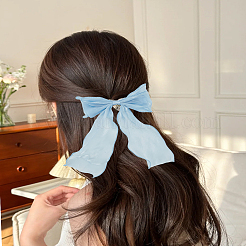 4Pcs 2 Colors Cloth Long Bowknot Hair Barrettes&nbsp;OHAR-LP0001-29B