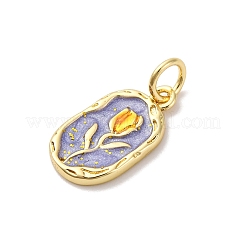 Brass Enamel Pendants&nbsp;KK-Q098-29G-B
