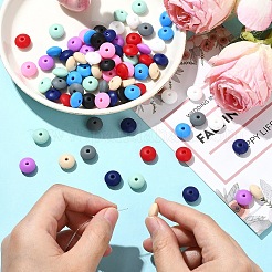 100Pcs 10 Colors Food Grade Eco-Friendly Silicone Beads&nbsp;SIL-YW0001-84