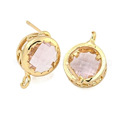 Bass Glass Stud Earring Findings&nbsp;KK-S387-01G-05