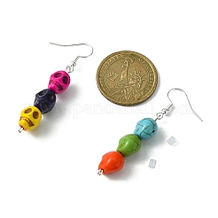 Dyed Synthetic Turquoise Dangle Earrings&nbsp;EJEW-JE05376-01