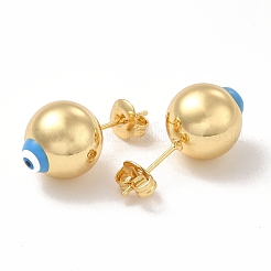 Enamel Evil Eye Stud Earrings&nbsp;EJEW-E274-01G-04