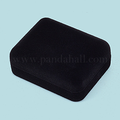 Rectangle Flocking Jewelry Ring Packing Boxes with Flip Lids&nbsp;CON-WH20010-04B