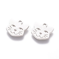 Non-Tarnish 201 Stainless Steel Kitten Charms&nbsp;STAS-S105-T419