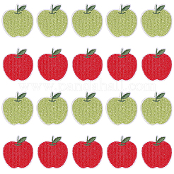 20Pcs 2 Colors Apple Shape Cloth Embroidery Applqiues&nbsp;PATC-CA0001-13