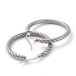 Non-Tarnish 304 Stainless Steel Twist Rope Hoop Earrings for Women&nbsp;EJEW-G298-05P
