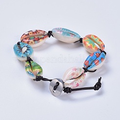Printed Cowrie Shell Bead Bracelets&nbsp;BJEW-JB04276