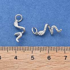 925 Sterling Silver Micro Pave Clear Cubic Zirconia Snake Pendants&nbsp;STER-D302-06S