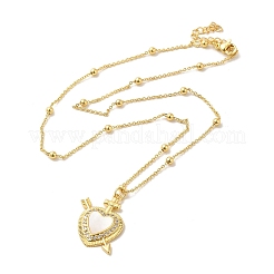 Heart Micro Pave Clear Cubic Zirconia Pendant Necklaces&nbsp;NJEW-G082-03D-G