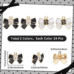 48Pcs 2 Colors Alloy Enamel Pendants&nbsp;ENAM-SC0006-57