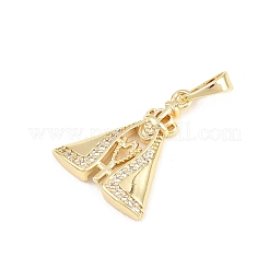 Brass Micro Pave Cubic Zirconia Pendants&nbsp;KK-F938-36G-02