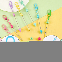 18Pcs 9 Colors Alloy Bar Beadable Keychain Clasps&nbsp;FIND-SC0017-23