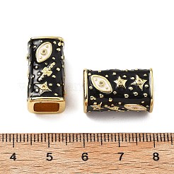 Brass Micro Pave Clear Cubic Zirconia Rectangle European Beads&nbsp;KK-Z114-15G-A