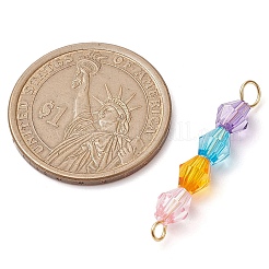 Rainbow Color Transparent Acrylic Bicone Beaded Connectors Charms&nbsp;PALLOY-JF02968