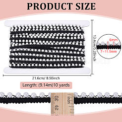 9~10 Yards Polyester with Plastic Beads Ribbon&nbsp;OCOR-PH0036-61A