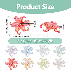 48Pcs 8 Colors Transparent Acrylic Beads&nbsp;OACR-DC0001-52