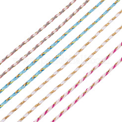 4 Rolls 4 Colors 4-Ply Polycotton Cord with Metallic Thread&nbsp;OCOR-TA0003-33C