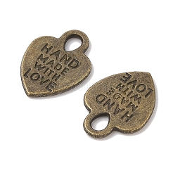 Tibetan Style Alloy Heart Charms&nbsp;X-TIBEP-Q035-07AB-NR