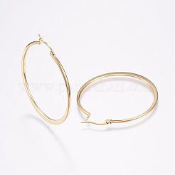 304 Stainless Steel Big Hoop Earrings&nbsp;EJEW-F105-18G