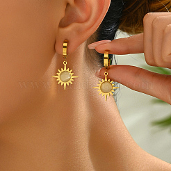 304 Stainless Steel Eight-Pointed Star Hoop Earrings&nbsp;QB3148