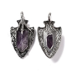 Natural Amethyst Faceted Big Pendants&nbsp;G-L524-03AS-07